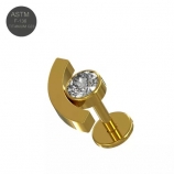 G23 Titanium Jeweled Eyebrow And Eye Gold Push Fit Labret