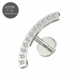 G23 Titanium Continuous Jeweled Arch Silber Push Fit Labret