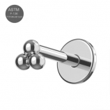 G23 Titanium Triple Ball Dot Silber Push Fit Labret