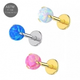 G23 Titanium Opal Ball Silber Push Fit Labret