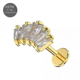 G23 Titanium Crown Shape Gold Push Fit Labret