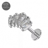 G23 Titanium Crown Shape Silber Push Fit Labret
