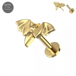 G23 Titanium Bat Design Gold Push Fit Labret