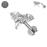 G23 Titanium Bat Design Silber Push Fit Labret
