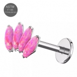 G23 Titanium Opal Stone Silber Push Fit Labret